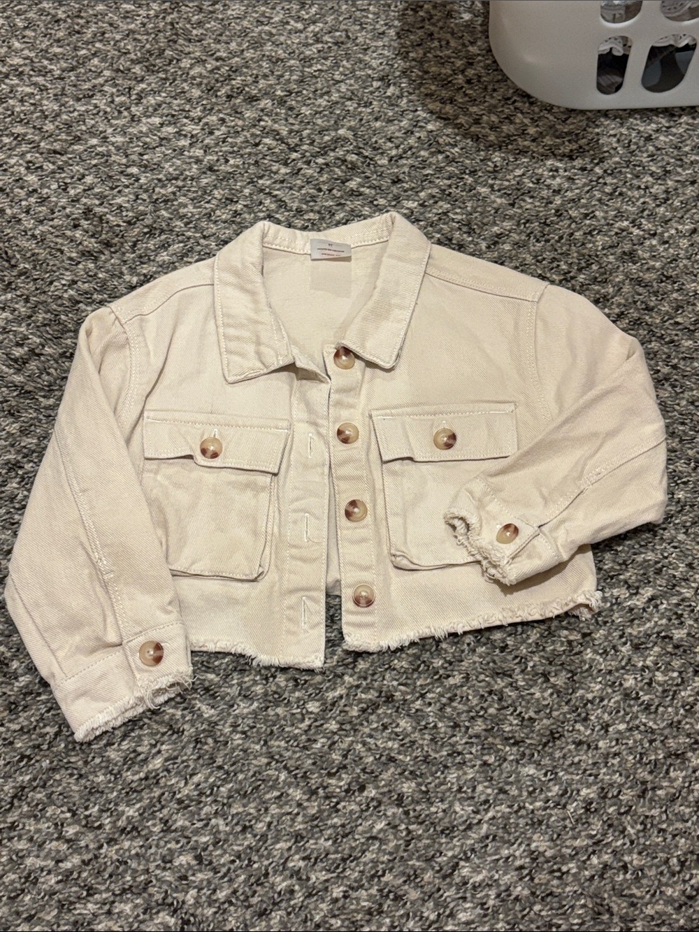 wonder nation Cream Cropped soft jean jacket
